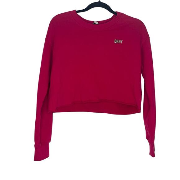 DKNY Sport Cropped Long Sleeve Hot Pink Sweater Size:S Women’s/ Teen’s Causal - Picture 1 of 5